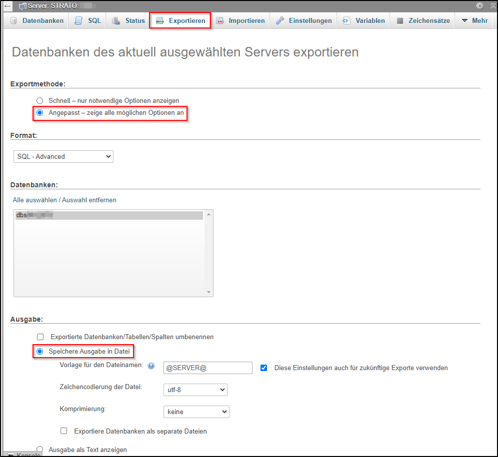 DB Export DB Export