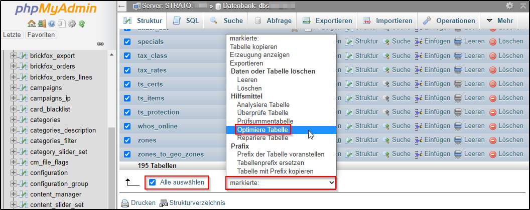 DB optimieren DB optimieren
