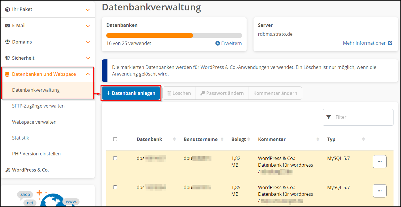 Datenbank anlegen (2023) Datenbank anlegen (2023)