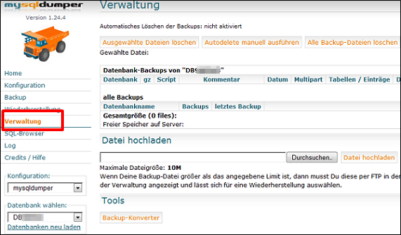 Dumper_Verwaltung