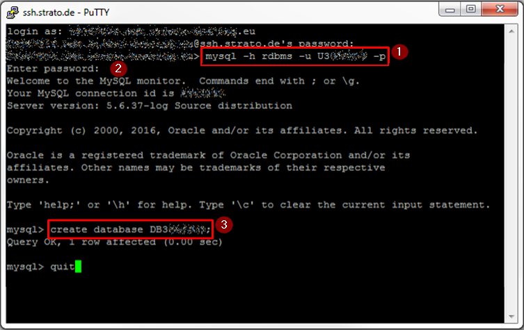 gelöschte Datenbank anlegen verwijderde database aanmaken