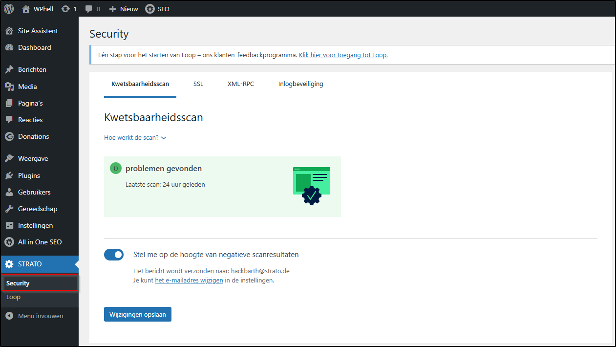 WordPress Kwetsbaarheidsscan WordPress Kwetsbaarheidsscan