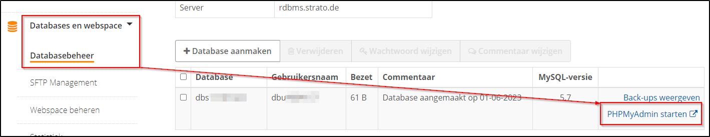 PHPMyAdmin starten PHPMyAdmin starten