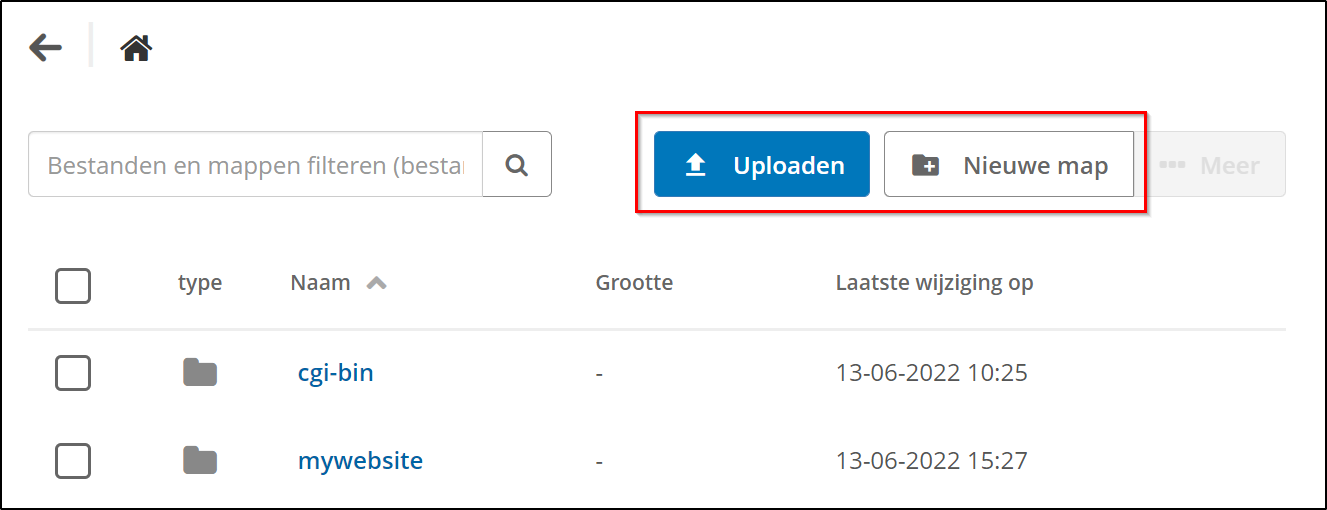 uploaden en nieuwe map uploaden en nieuwe map