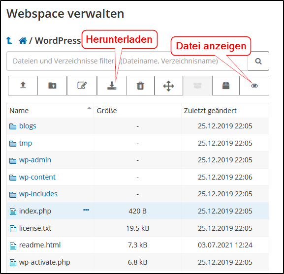 Menüleiste Datei