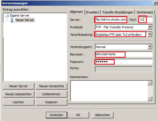 strato filezilla login