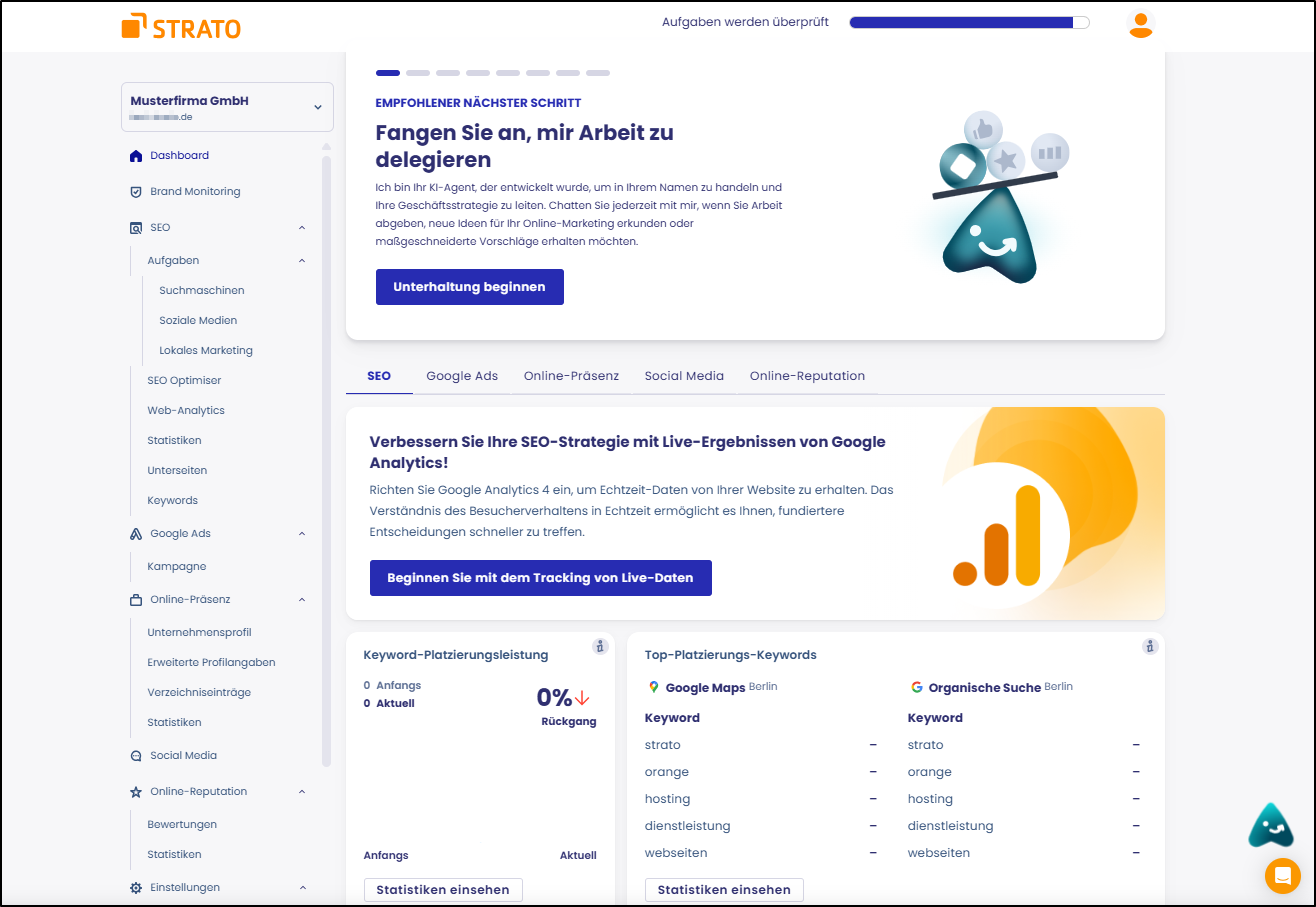 Dashboard KI Search-Manager Dashboard KI Search-Manager