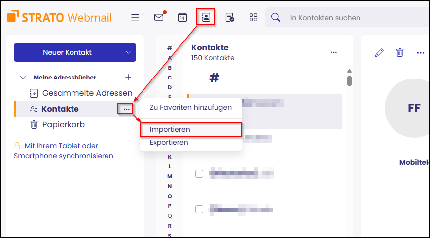 Webmail-Kontakte-Importieren Webmail-Kontakte-Importieren