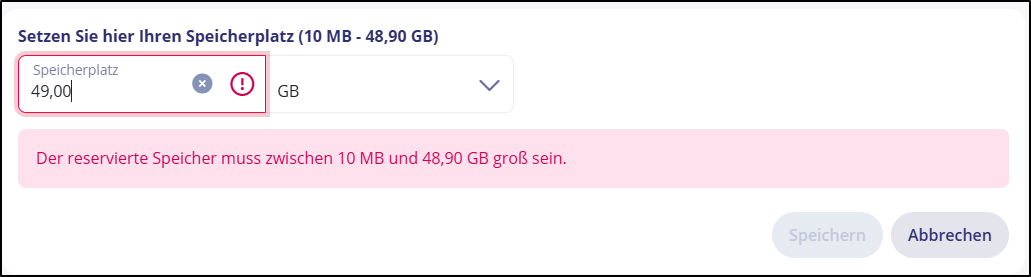Mailspeicher 05 Begrenzung