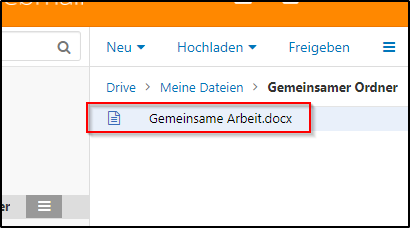 Drive - Gemeinsames Dokument