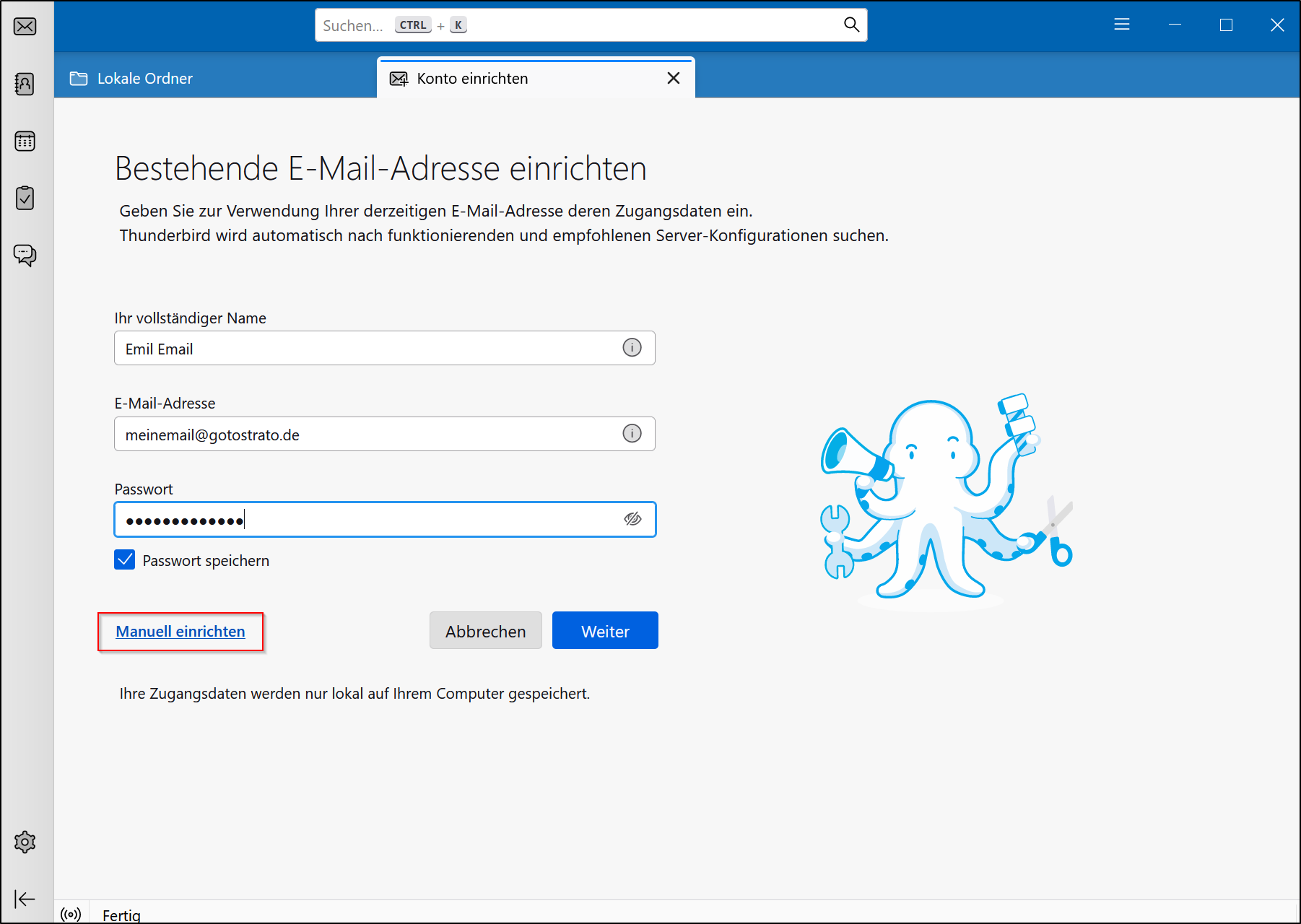 Postfach einrichten (Thunderbird) Postfach einrichten (Thunderbird)