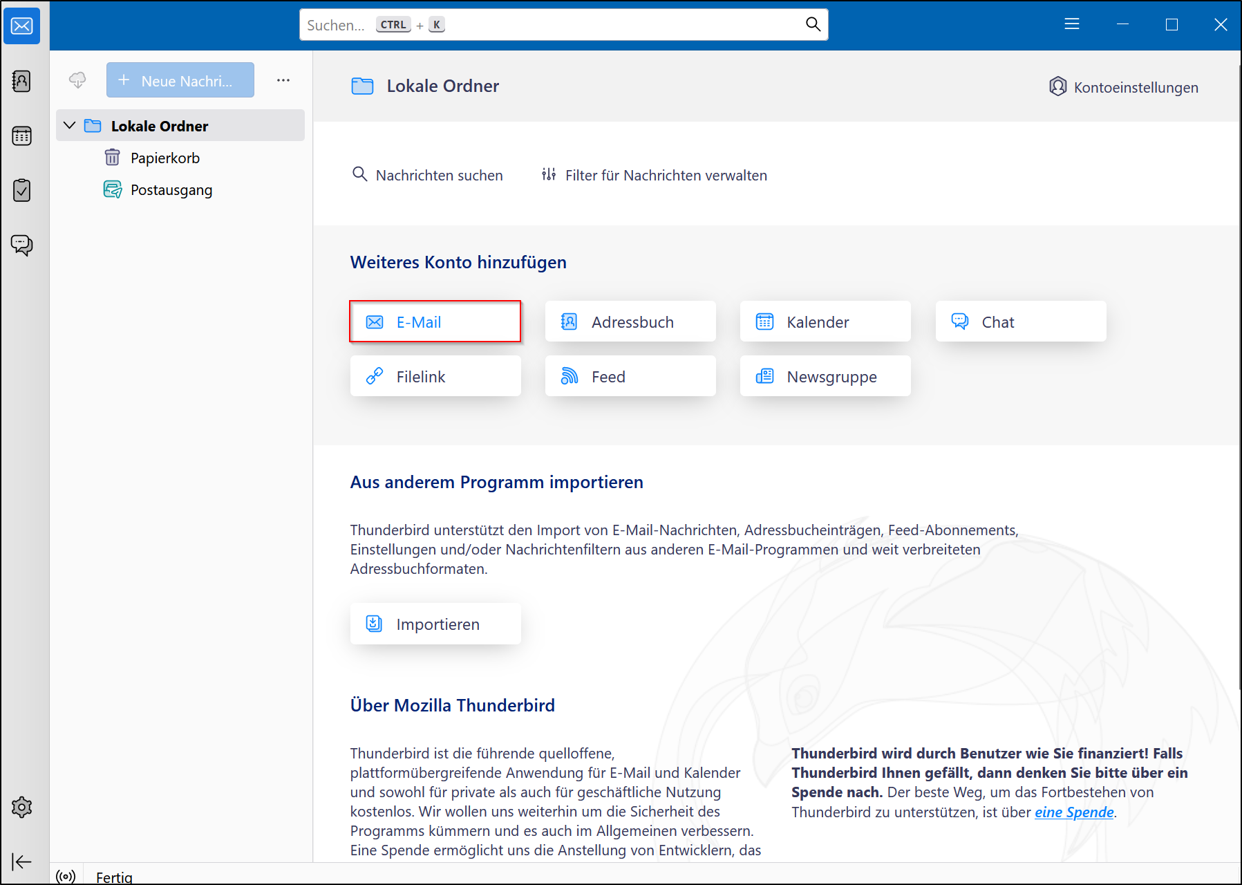 Weitere hinzufügen (Thunderbird) Weitere hinzufügen (Thunderbird)