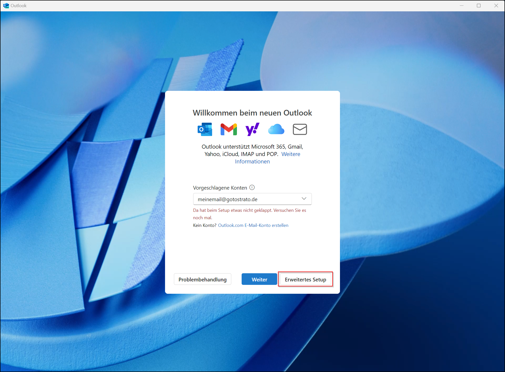 Outlook einrichten 01 Outlook einrichten 01