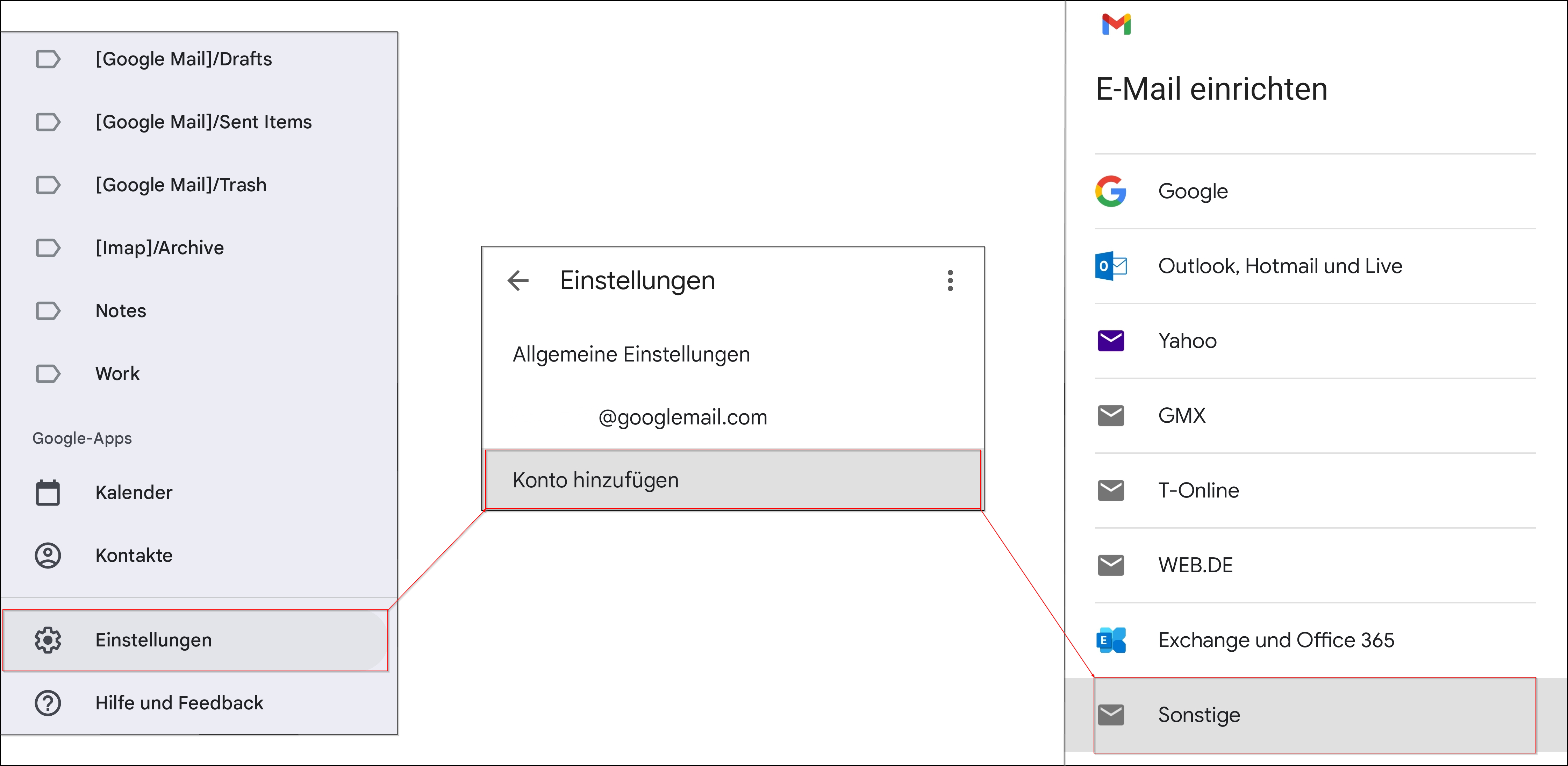 E-Mail einrichten 1 (GMail) E-Mail einrichten 1 (GMail)