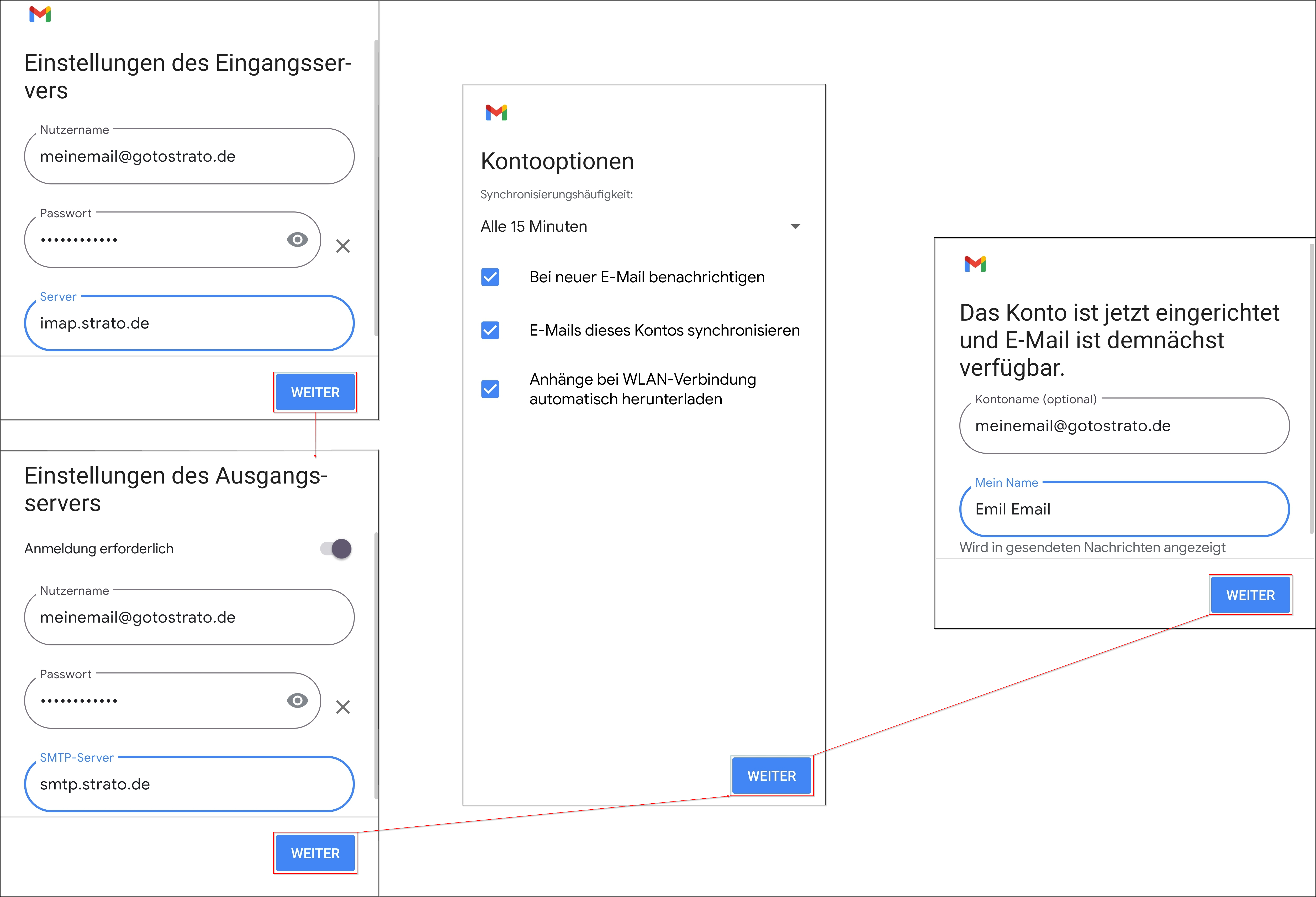 E-Mail einrichten 3 (GMail) E-Mail einrichten 3 (GMail)