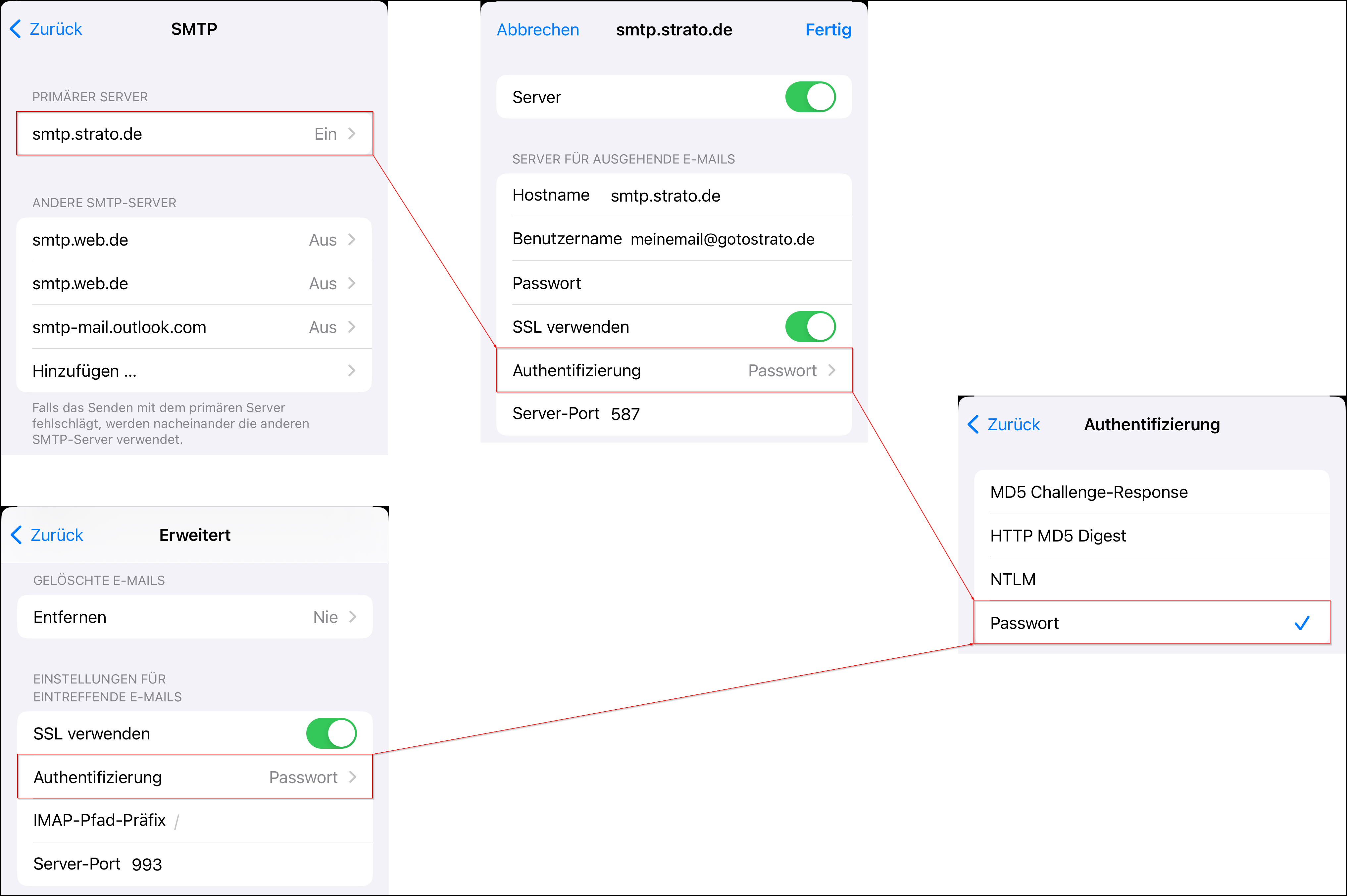 Auth-Einstellungen (iPhone) Auth-Einstellungen (iPhone)
