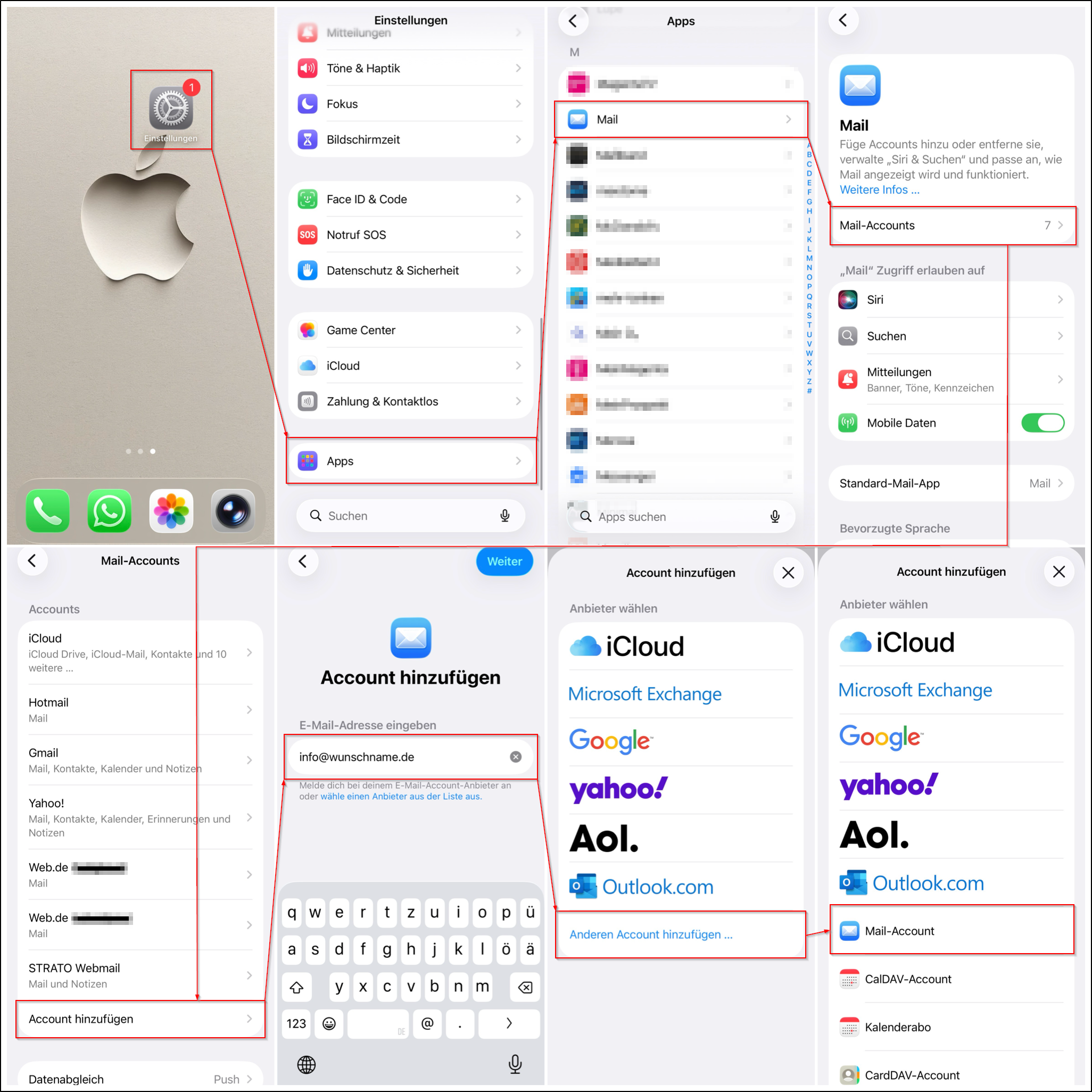 Neues E-Mail-Konto einrichten iOS Neues E-Mail-Konto einrichten iOS