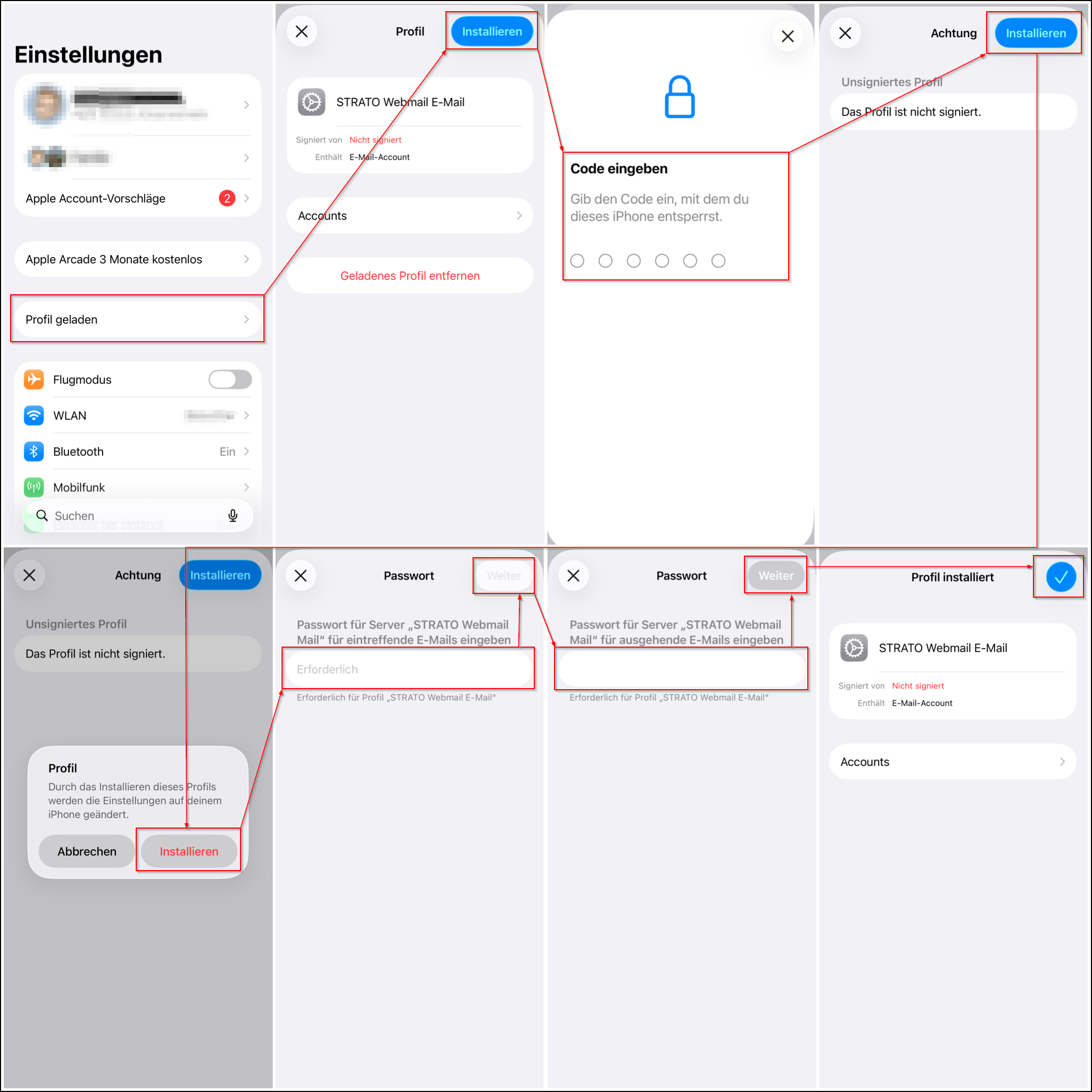 iOS-Mail Profil installieren iOS-Mail Profil installieren