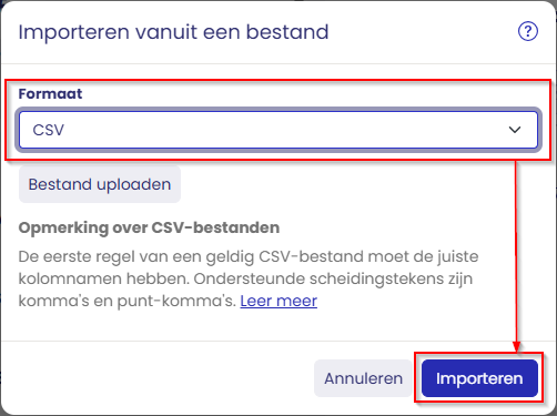 Webmail-CSV-Importen Webmail-CSV-Importen