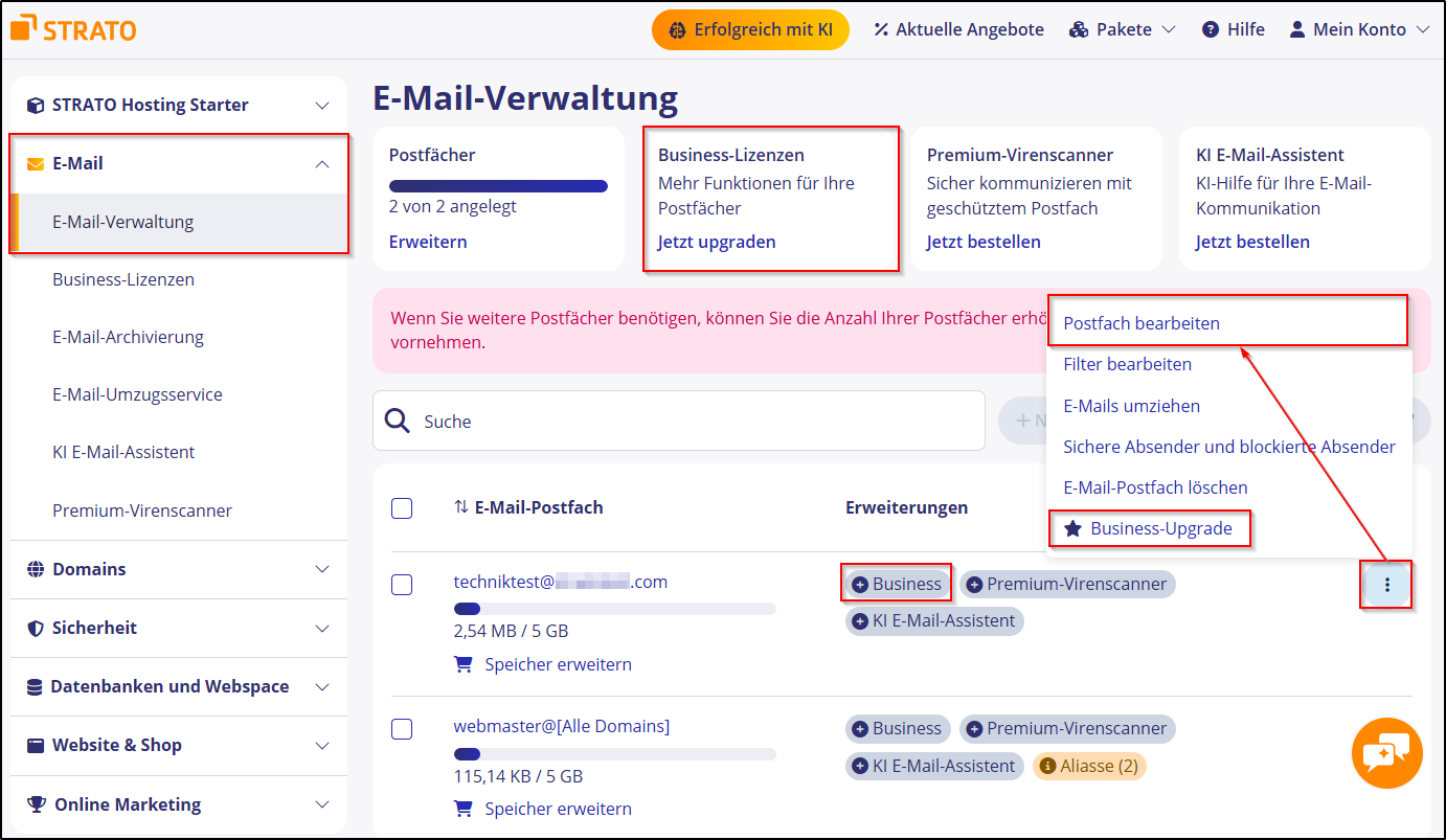 Business-Postfach Business-Postfach