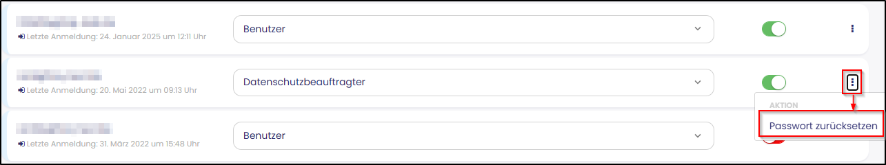 Passwort Reset Passwort Reset
