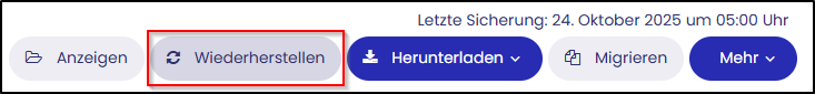 Wiederherstellen auswählen Wiederherstellen auswählen