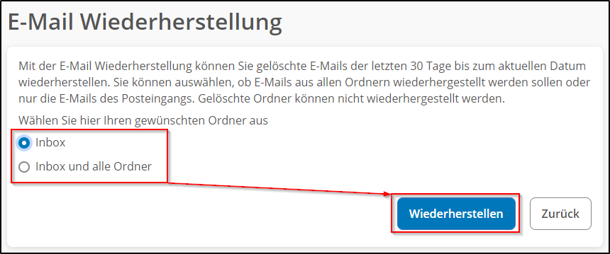 Mails wiederherstellen Mails wiederherstellen