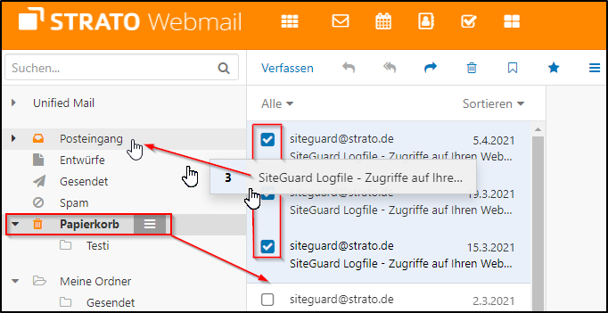 Gelöschte E-Mails wiederherstellen | STRATO