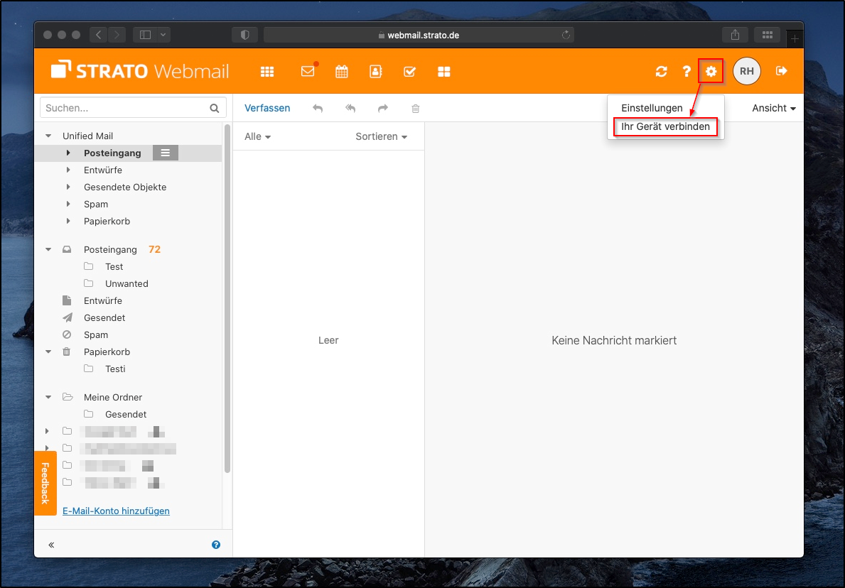 Mac Webmail-Einstellungen Mac Webmail-Einstellungen