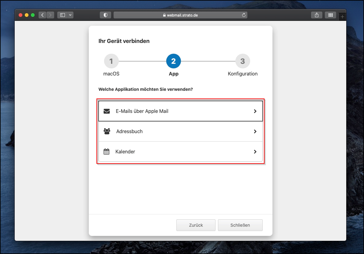 Mac Applikation wählen Mac Applikation wählen