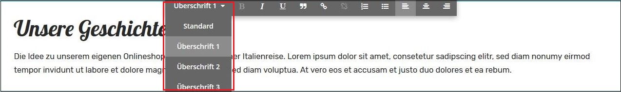 Überschriften auswählen