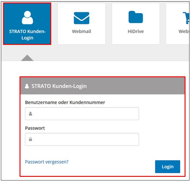 Erste Schritte im KundenLogin Ihres STRATO HostingPakets