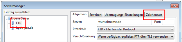 Was kann ich tun, wenn ich die Fehlermeldung: <i>der Server unterstützt keine Nicht-ASCII-Zeichen erhalte? </ip>-2.png