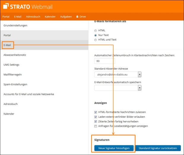 Wie Kann Ich Im Strato Webmail Eigene E Mail Signaturen Anlegen Und Verwenden