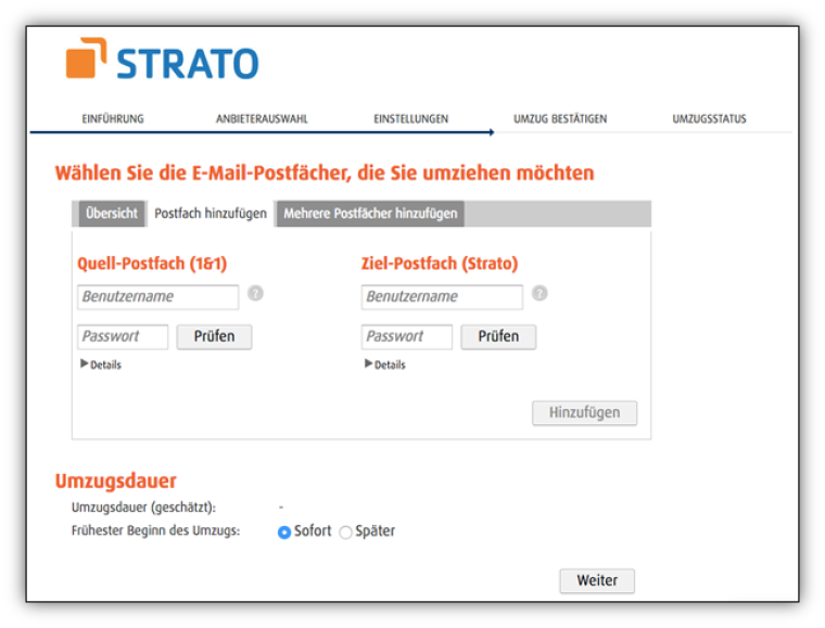 Postfach von einem externen Anbieter umziehen | STRATO