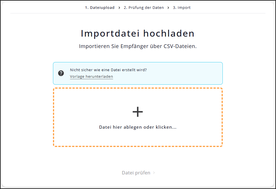 Empfänger importieren Empfänger importieren
