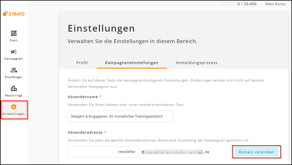 Kampagneneinstellungen Kampagneneinstellungen