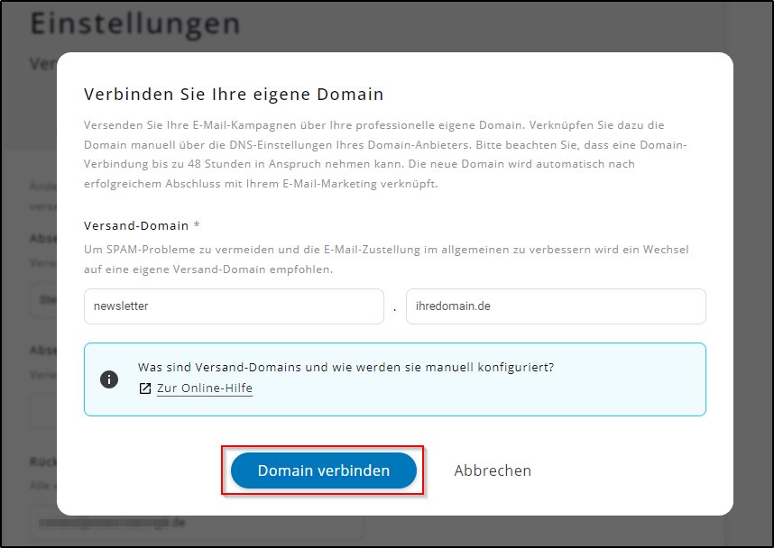 Versand-Domain Versand-Domain