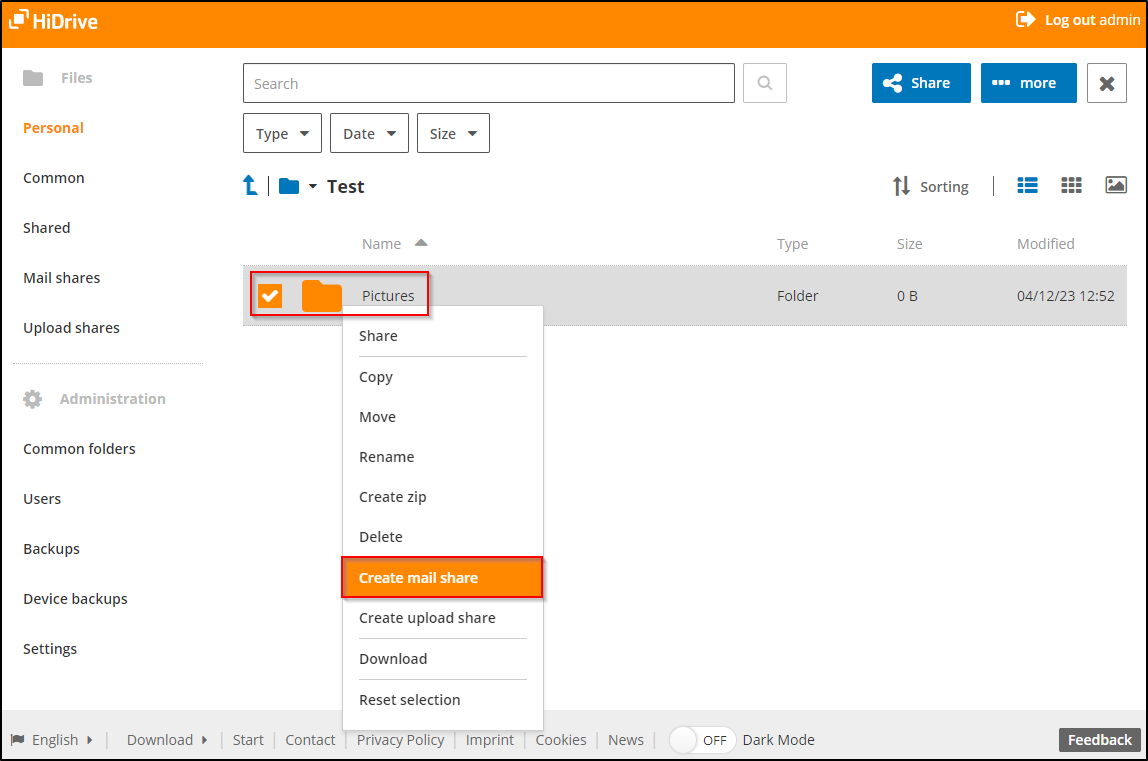 create mail share create mail share