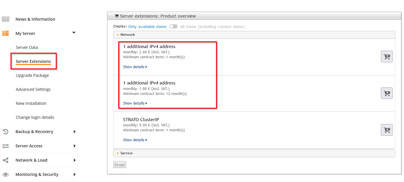 order 1 additional IPv4 address order 1 additional IPv4 address