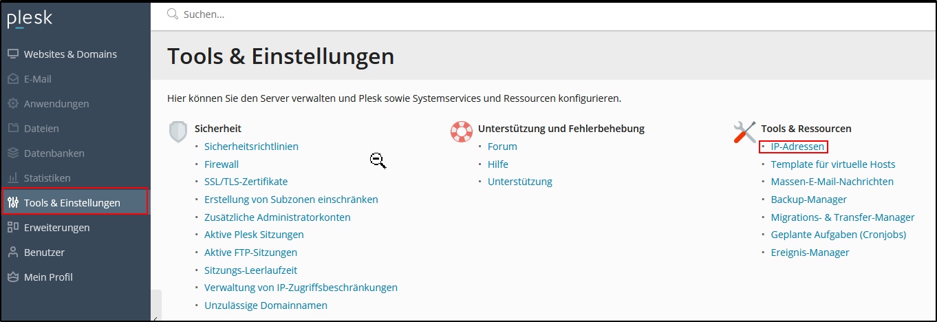 setting up ip in plesk setting up ip in plesk