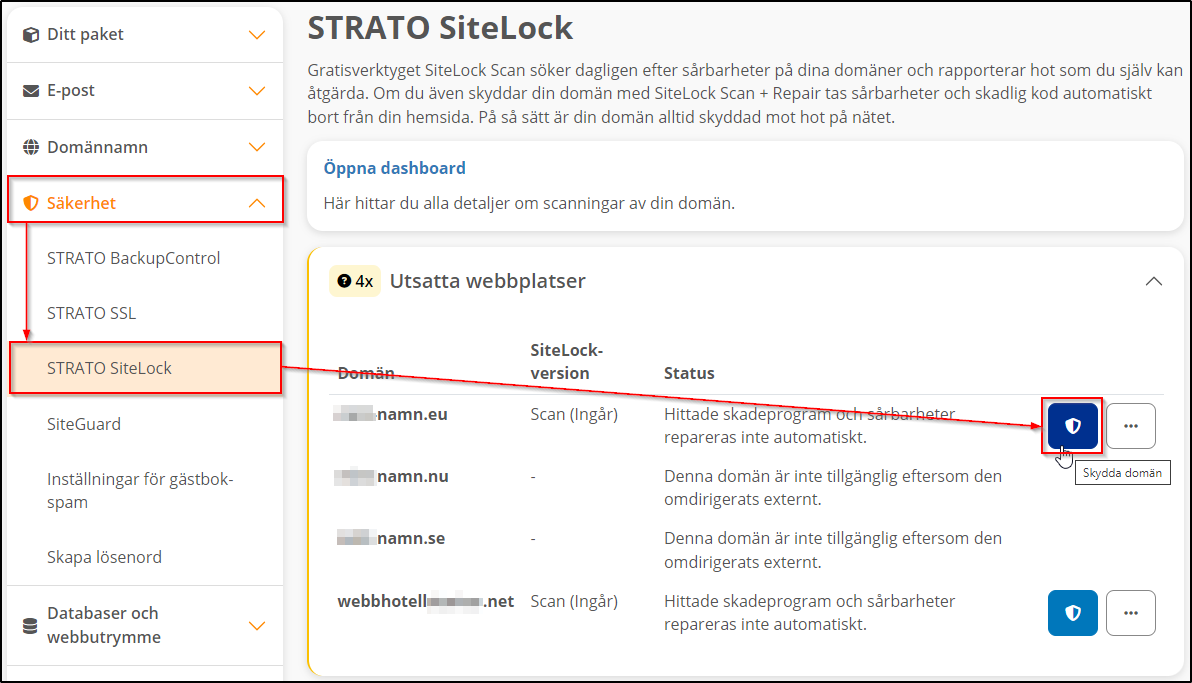 SiteLock - Skydda domän SiteLock - Skydda domän