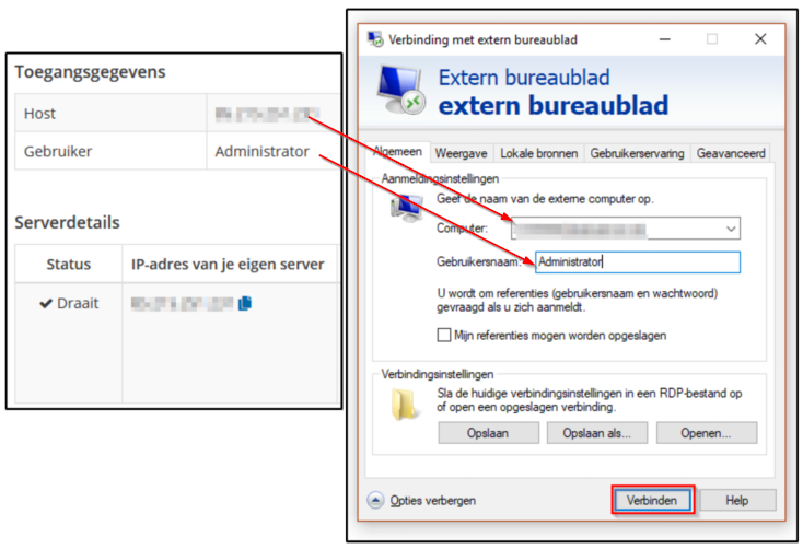 RDP-verbinding RDP-verbinding