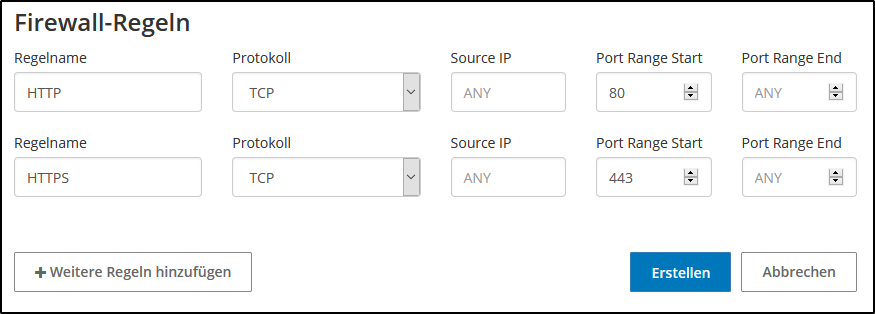 Mehrere Regeln hinzufügen Mehrere Regeln hinzufügen
