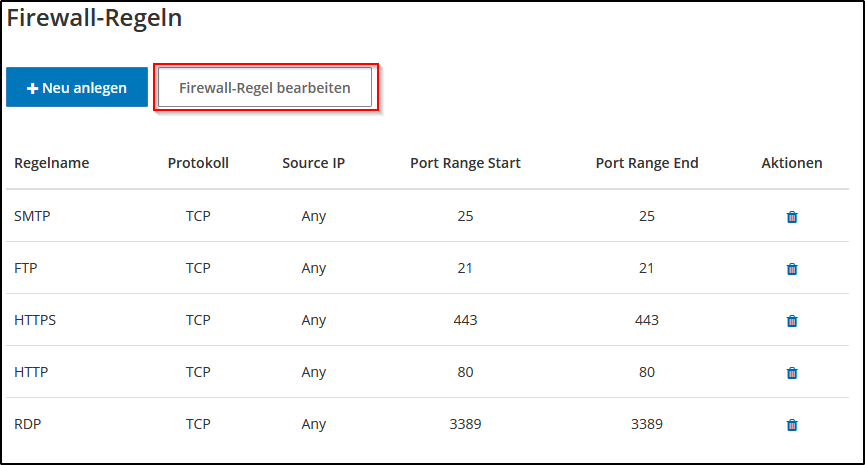 Regeln bearbeiten Regeln bearbeiten