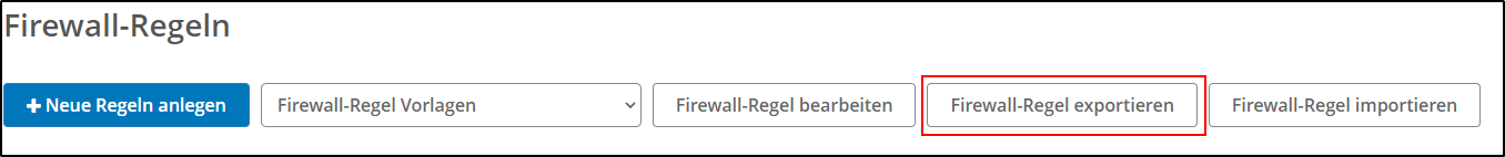Exportieren der Regeln Exportieren der Regeln