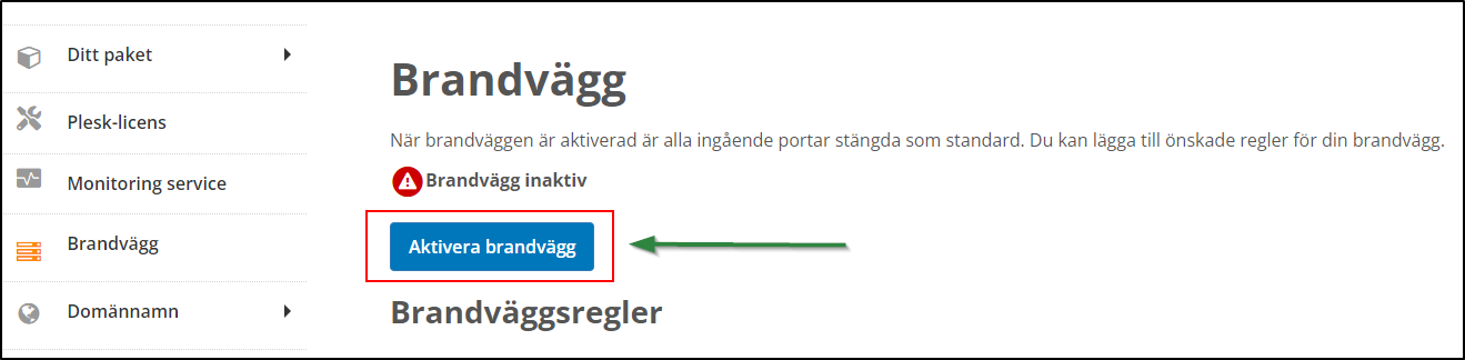 Activate firewall