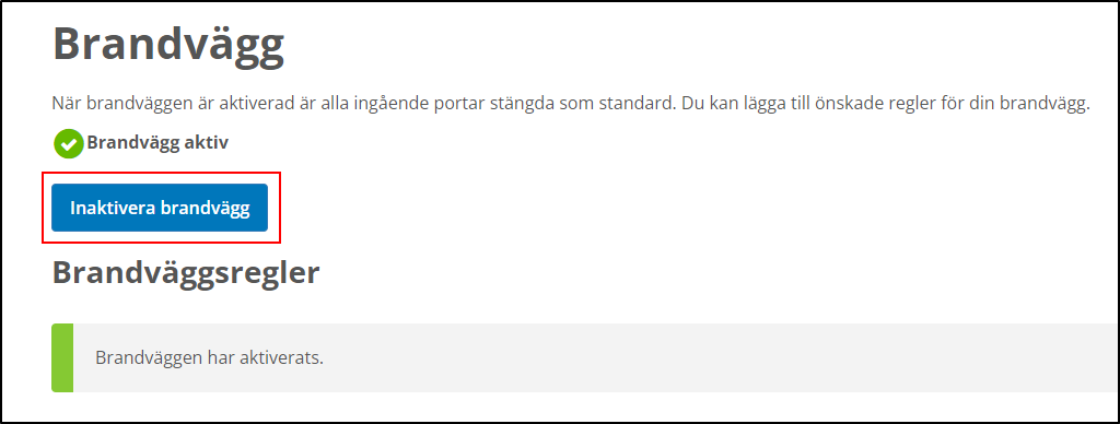 Disable firewall