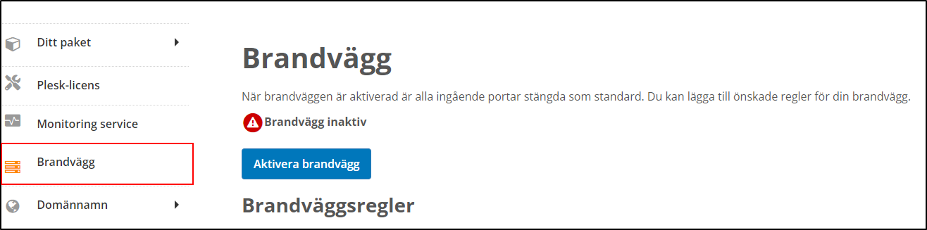 Firewall in customer login