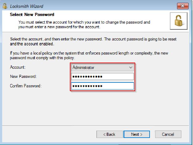 New admin password New admin password